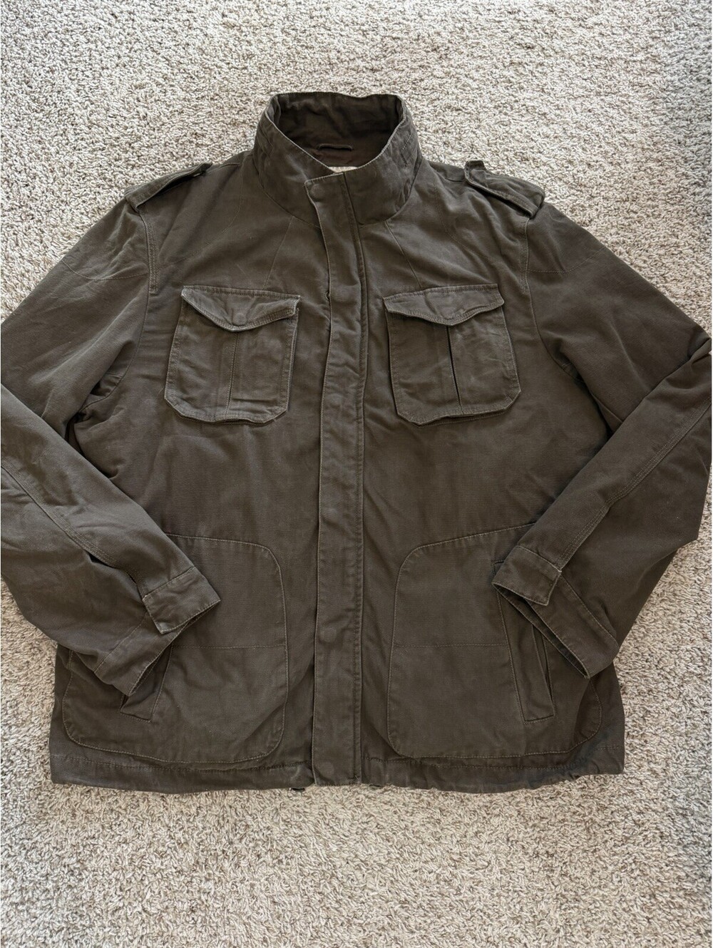 Madison Men’s XL Brown Field Jacket Cotton Military Utility Coat Workwear